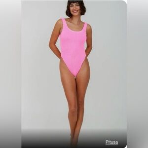 NWT Pitusa O/S crinkle cut pink bathing suit